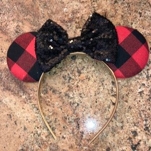 Mickey ears plaid headband